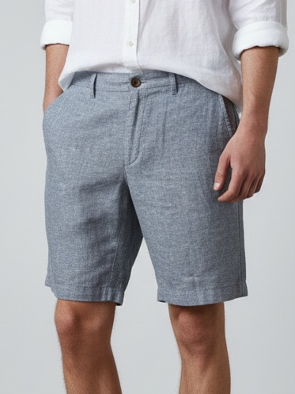 Linden Men's Flat Front Shorts Heather Gray Size 36 Classic Casual Golf